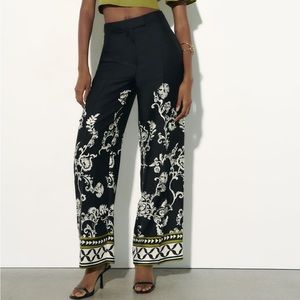 Zara Silk Black Pants NWT